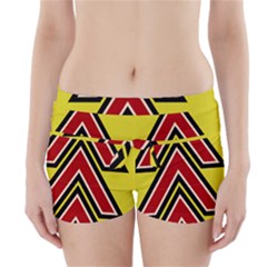 Chevron Symbols Multiple Large Red Yellow Boyleg Bikini Wrap Bottoms