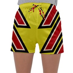 Chevron Symbols Multiple Large Red Yellow Sleepwear Shorts by Mariart