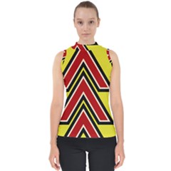 Chevron Symbols Multiple Large Red Yellow Shell Top by Mariart