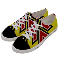Chevron Symbols Multiple Large Red Yellow Women s Low Top Canvas Sneakers
