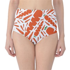 Carrots Fruit Vegetable Orange High-waist Bikini Bottoms by Mariart
