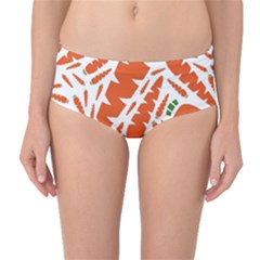 Carrots Fruit Vegetable Orange Mid-waist Bikini Bottoms