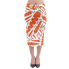 Carrots Fruit Vegetable Orange Midi Pencil Skirt by Mariart