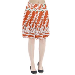 Carrots Fruit Vegetable Orange Pleated Skirt by Mariart
