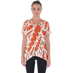 Carrots Fruit Vegetable Orange Cut Out Side Drop Tee by Mariart