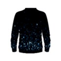 Blue Glowing Star Particle Random Motion Graphic Space Black Kids  Sweatshirt View2