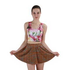 Brick Wall Brown Line Mini Skirt by Mariart