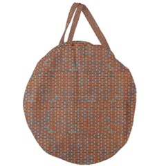 Brick Wall Brown Line Giant Round Zipper Tote by Mariart