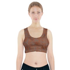 Brick Wall Brown Line Sports Bra With Pocket