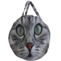 Cat Face Eyes Gray Fluffy Cute Animals Giant Round Zipper Tote View1