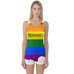 Flag Map Stripes Line Colorful One Piece Boyleg Swimsuit by Mariart