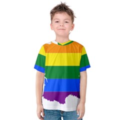 Flag Map Stripes Line Colorful Kids  Cotton Tee