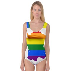 Flag Map Stripes Line Colorful Princess Tank Leotard 