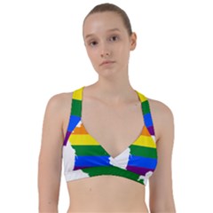 Flag Map Stripes Line Colorful Sweetheart Sports Bra