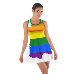 Flag Map Stripes Line Colorful Cotton Racerback Dress