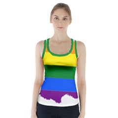 Flag Map Stripes Line Colorful Racer Back Sports Top