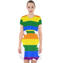 Flag Map Stripes Line Colorful Adorable in Chiffon Dress