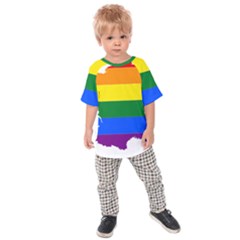 Flag Map Stripes Line Colorful Kids Raglan Tee