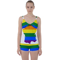 Flag Map Stripes Line Colorful Tie Front Two Piece Tankini by Mariart