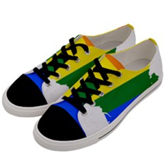 Flag Map Stripes Line Colorful Men s Low Top Canvas Sneakers