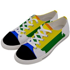 Flag Map Stripes Line Colorful Women s Low Top Canvas Sneakers