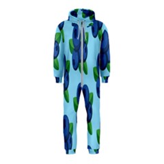 Fruit Nordic Grapes Green Blue Hooded Jumpsuit (kids)