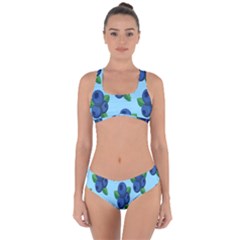 Fruit Nordic Grapes Green Blue Criss Cross Bikini Set