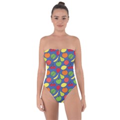 Fruit Melon Cherry Apple Strawberry Banana Apple Tie Back One Piece Swimsuit by Mariart