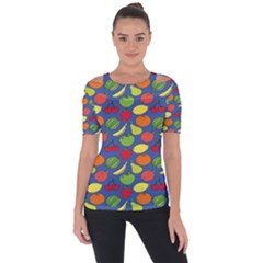 Fruit Melon Cherry Apple Strawberry Banana Apple Short Sleeve Top by Mariart