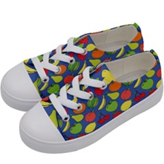 Fruit Melon Cherry Apple Strawberry Banana Apple Kids  Low Top Canvas Sneakers by Mariart