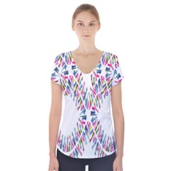 Free Symbol Hands Short Sleeve Front Detail Top by Mariart