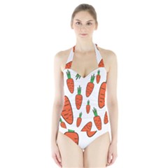 Fruit Vegetable Carrots Halter Swimsuit by Mariart