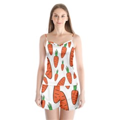 Fruit Vegetable Carrots Satin Pajamas Set