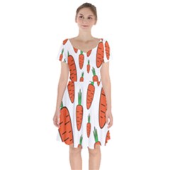 Fruit Vegetable Carrots Short Sleeve Bardot Dress