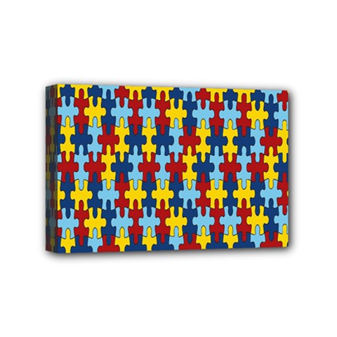 Fuzzle Red Blue Yellow Colorful Mini Canvas 6  X 4 