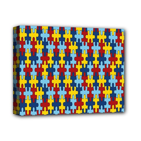 Fuzzle Red Blue Yellow Colorful Deluxe Canvas 14  X 11 
