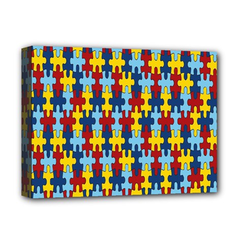 Fuzzle Red Blue Yellow Colorful Deluxe Canvas 16  X 12  