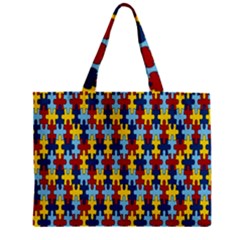 Fuzzle Red Blue Yellow Colorful Zipper Mini Tote Bag by Mariart