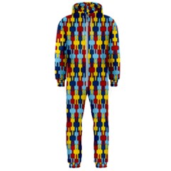 Fuzzle Red Blue Yellow Colorful Hooded Jumpsuit (men) 