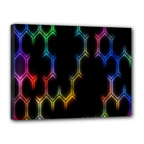 Grid Light Colorful Bright Ultra Canvas 16  X 12  by Mariart