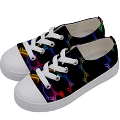 Grid Light Colorful Bright Ultra Kids  Low Top Canvas Sneakers by Mariart