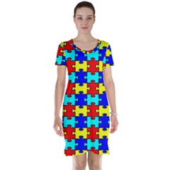 Game Puzzle Short Sleeve Nightdress