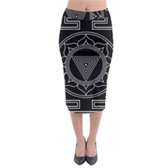 Kali Yantra Inverted Midi Pencil Skirt by Mariart