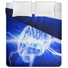 Lightning Brain Blue Duvet Cover Double Side (california King Size) by Mariart