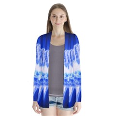 Lightning Brain Blue Drape Collar Cardigan by Mariart