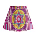 Kali Yantra Inverted Rainbow Mini Flare Skirt View1