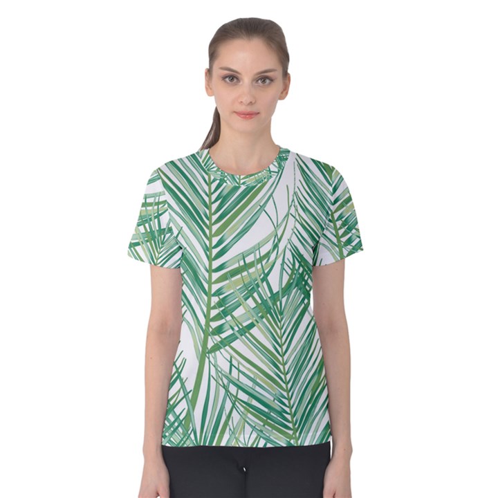 Jungle Fever Green Leaves Women s Cotton Tee