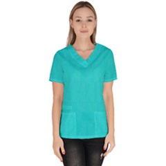 Line Blue Scrub Top