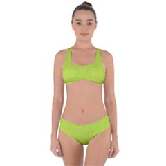 Line Green Criss Cross Bikini Set