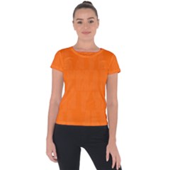 Line Orange Short Sleeve Sports Top 